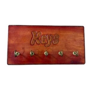 Vintage 70s “KEYS” Wall Hanging with Hooks Funky Retro Bubble Letter